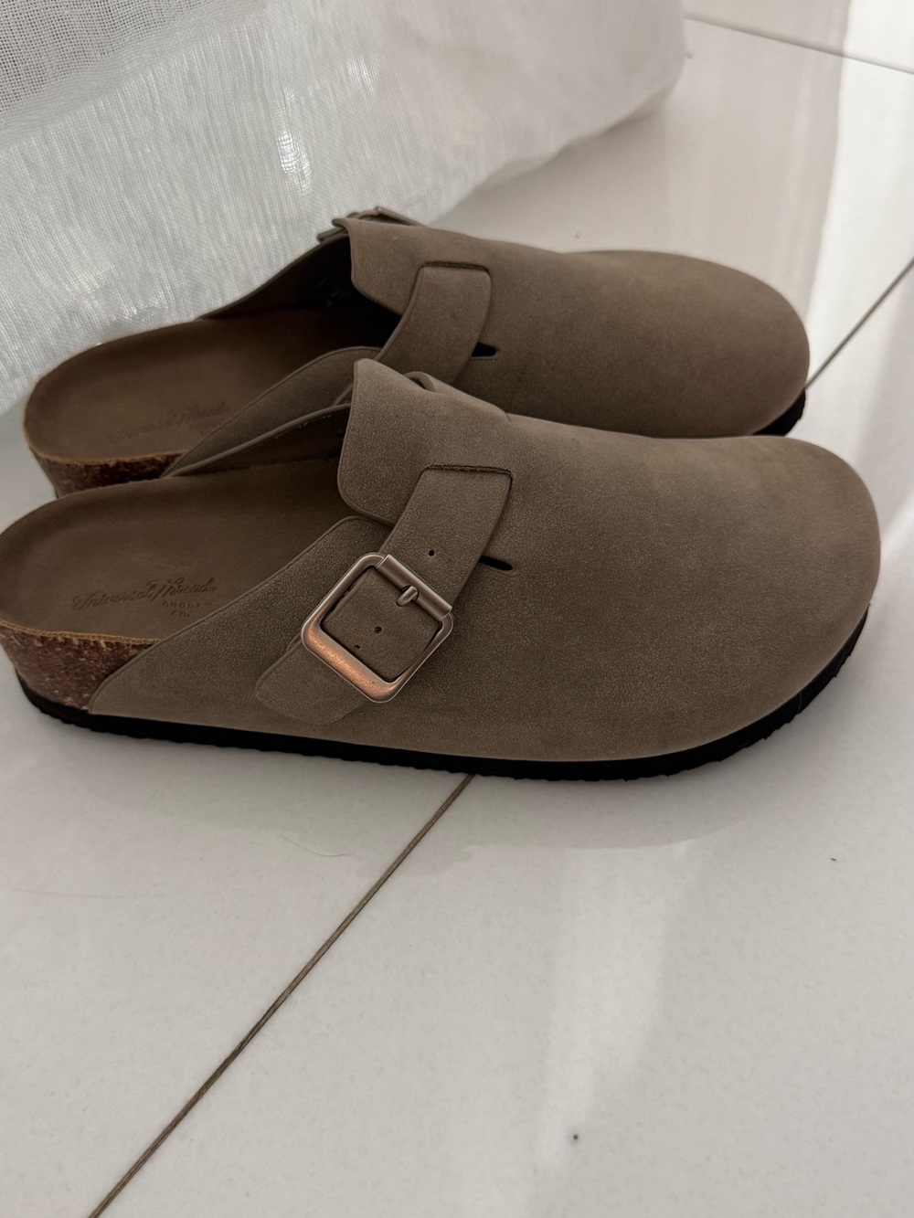 Universal Thread Taupe Suede Buckle Clogs 7